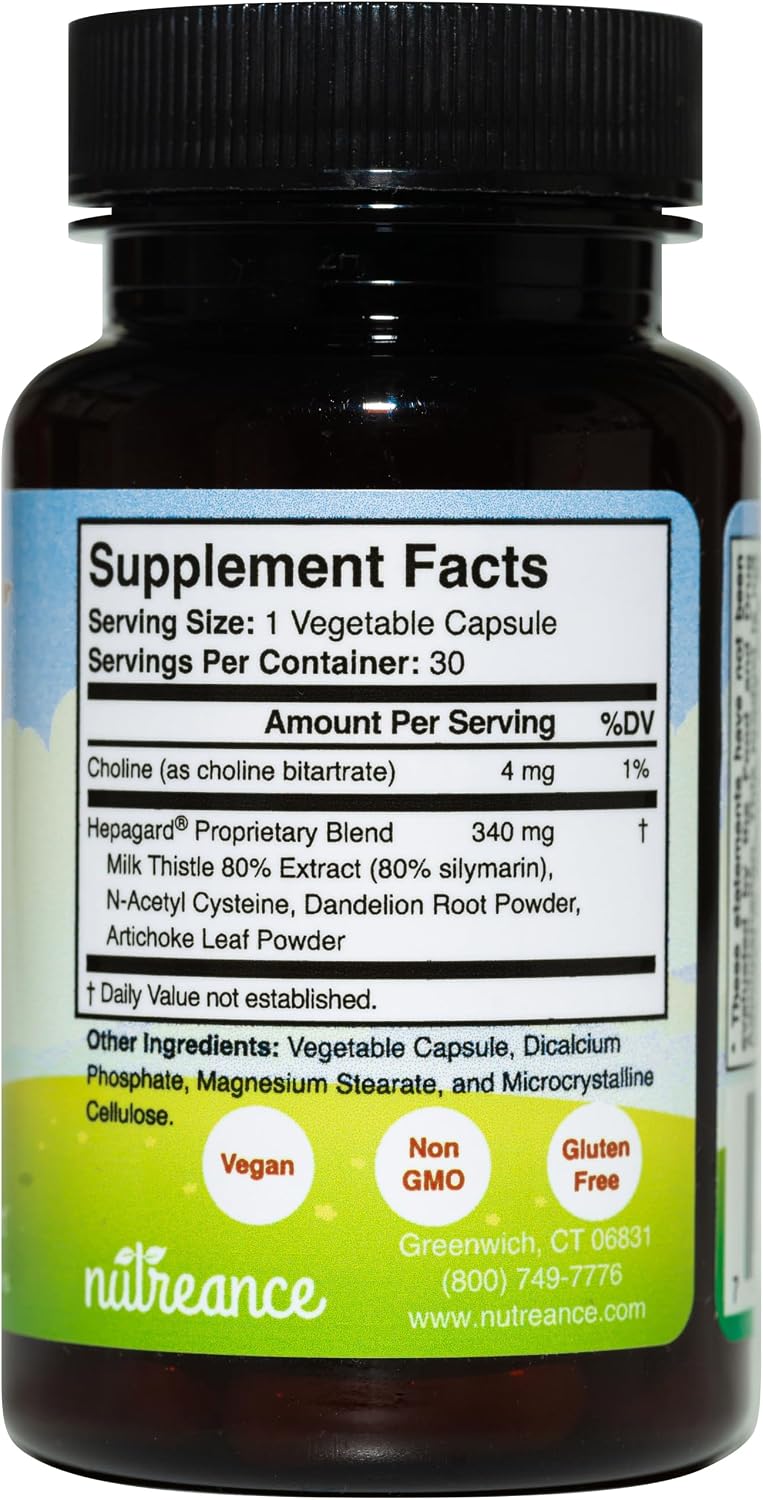 Hepagard Natural Liver Support Supplement with NAC, Vegan, Gluten-Free